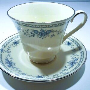 Minton English Bone China - Bellemeade Tea Coffee Cup & Saucer Set Platinum Trim